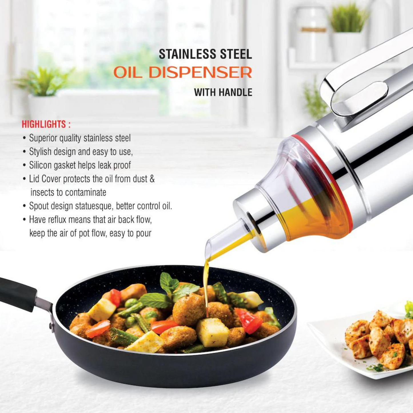 Stainless Steel OIL DISPENSER 1000 ML (BUY 1 GET 1 FREE) š„