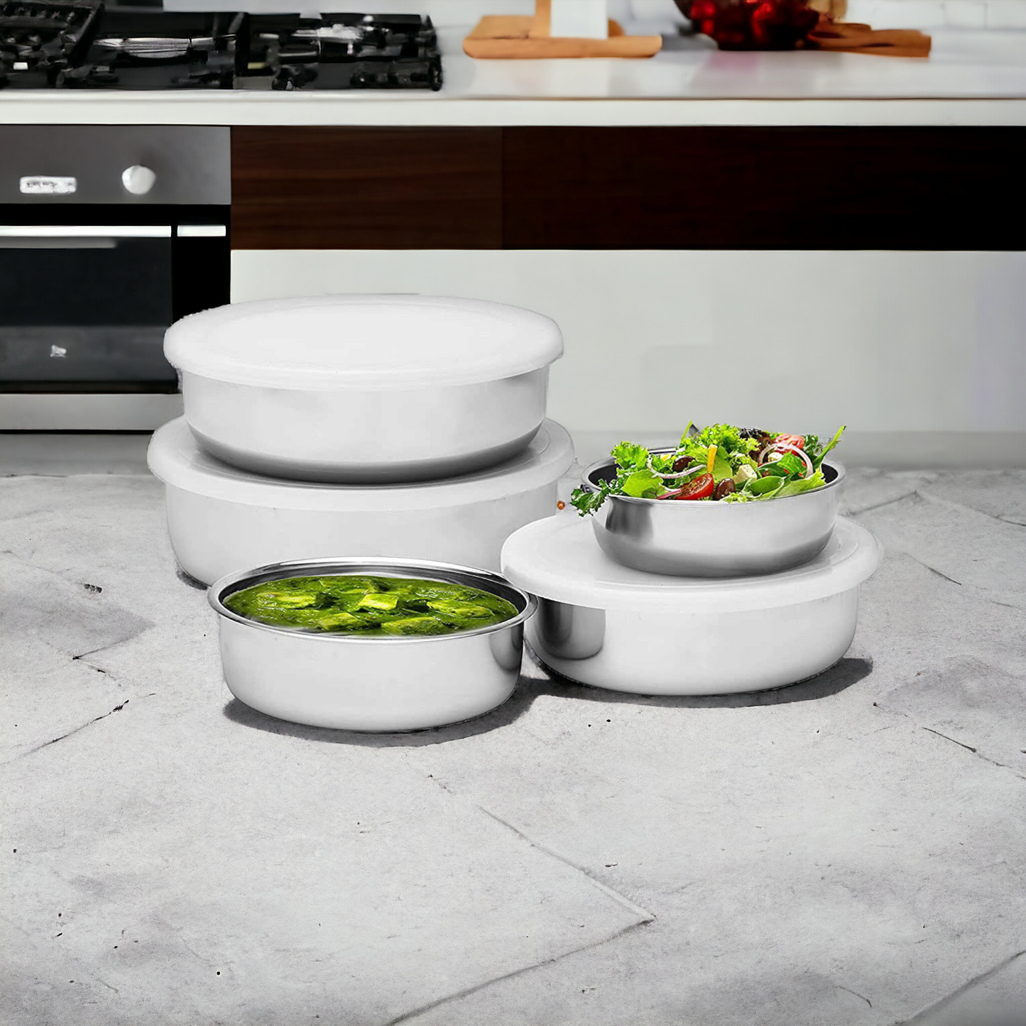 Stainless Steel Kitchen Bowl Set of 5 Pcs